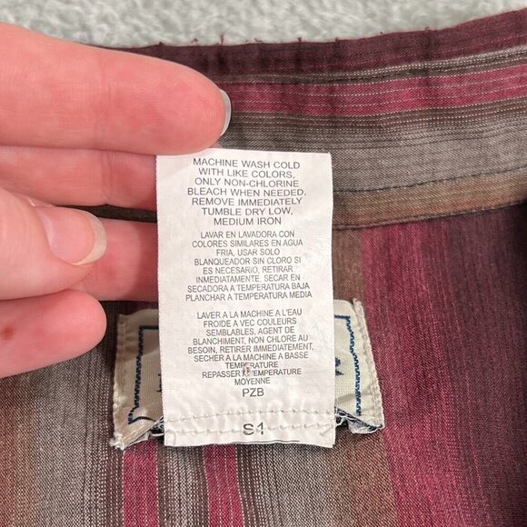 Frontier Button Up Shirt Men's XL Red Pearl Snap Striped Western Shirt - Picture 4 of 12